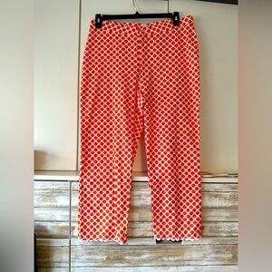 🍊✨ Sixth Alice Orange & White Geometric Capri Pants Size 12 ✨🍊